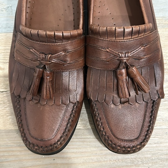BASS Men’s Brown Leather Tassel Loafers Sz 12M - Picture 4 of 6